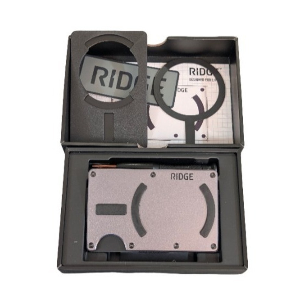 Pp1O The Ridge Magsafe Wallet RFID Protection 1-12 Cards In Gunmetal Open Box